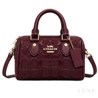 Coach Bag | Mini Rowan Crossbody Bag – Maroon – Deep Berry Signature