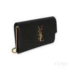 Saint Laurent Uptown Grain Chain Wallet – Black