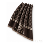 Gucci GG Reversible Logo Scarf – Dark Brown