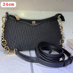 Aigner Bag | Delia Monogram Shoulder Bag – Black