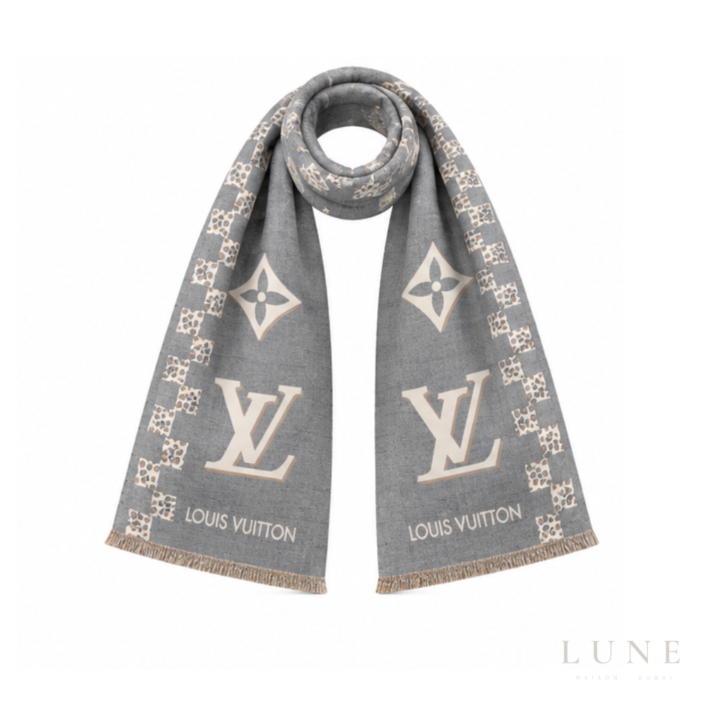 Louis Vuitton Monogram Light Scarf – Gray