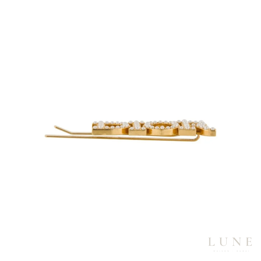 Dior Hairclip Metal Beads Logo Jewelry – Gold