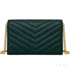 Saint Laurent Cassandre Wallet on Chain – Green