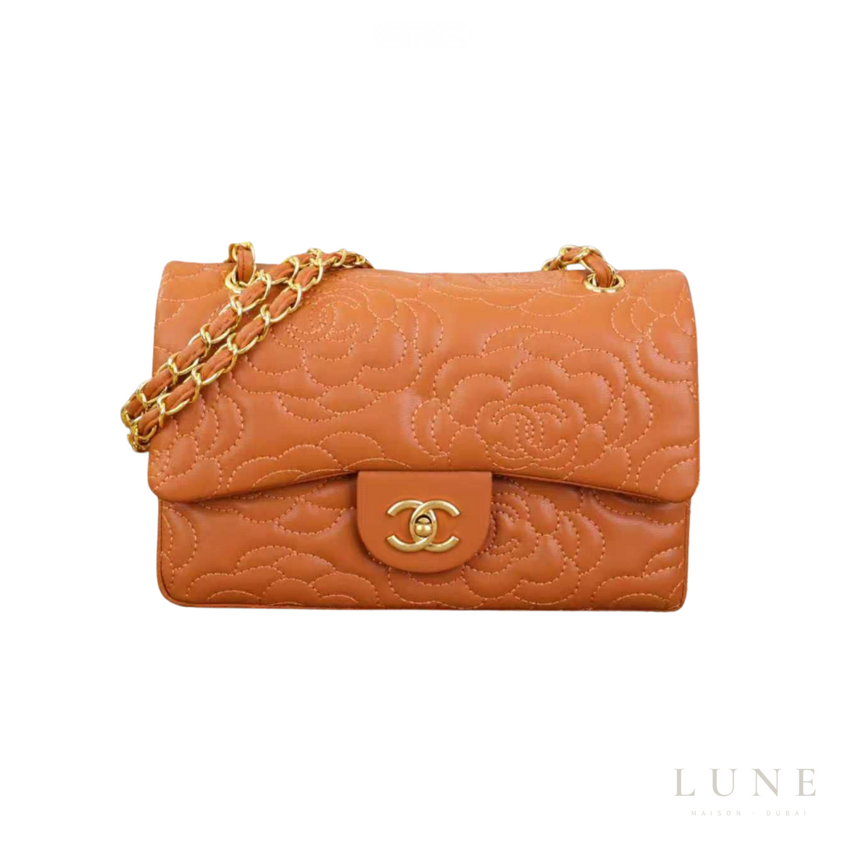 Chanel Camellia Embossed Flap Bag
