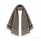Dior Oblique Scarf – Dark Brown