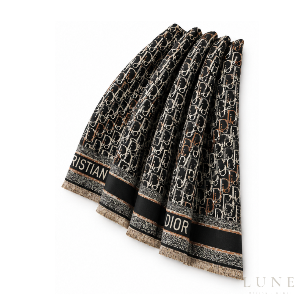 Dior Oblique Scarf – Black