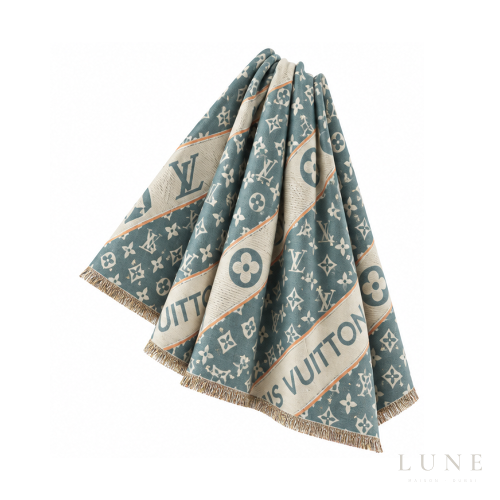 Louis Vuitton Monogram Denim Shawl Pearl – Grey