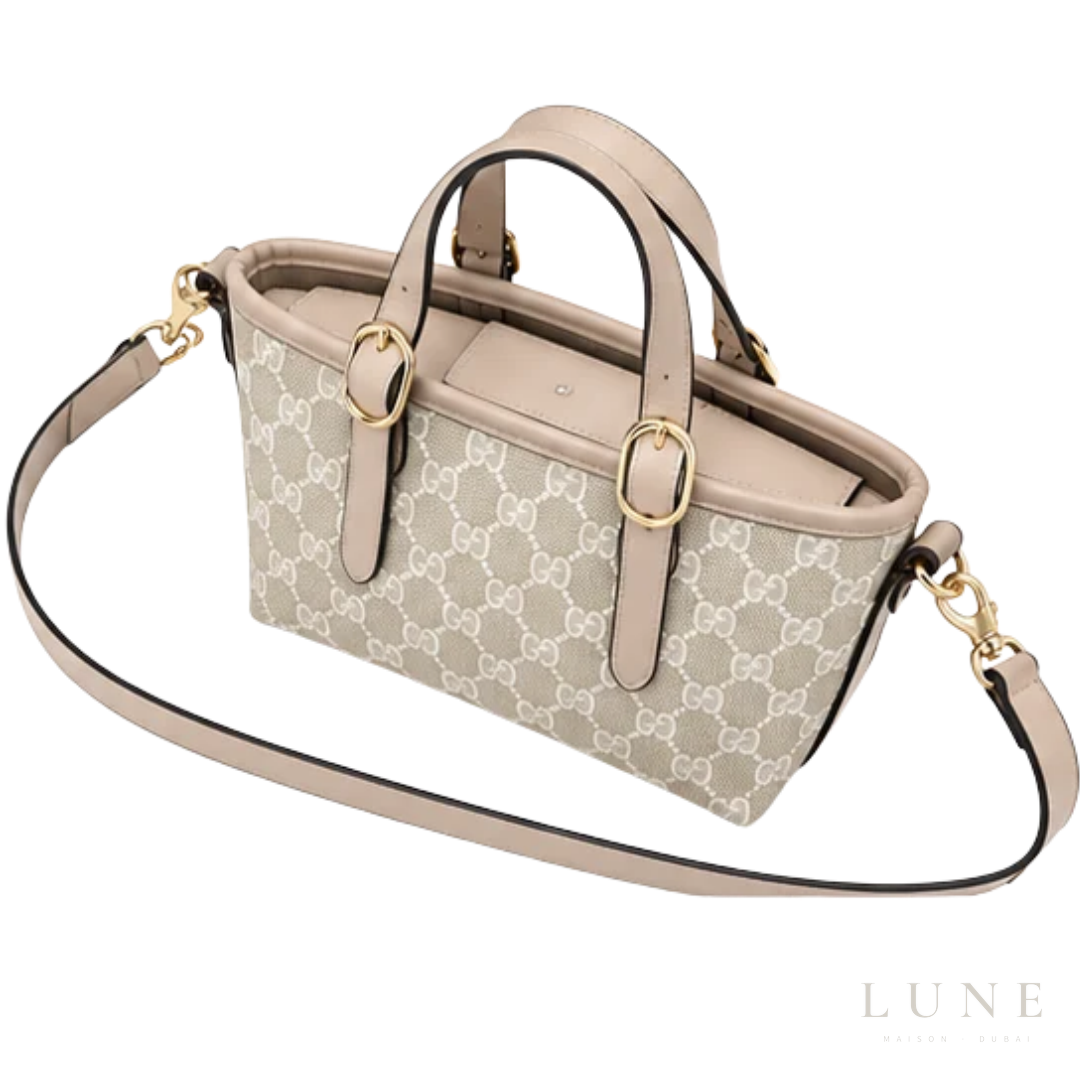 Gucci Bag | GG Emblem Mini Tote Bag – Beige – White