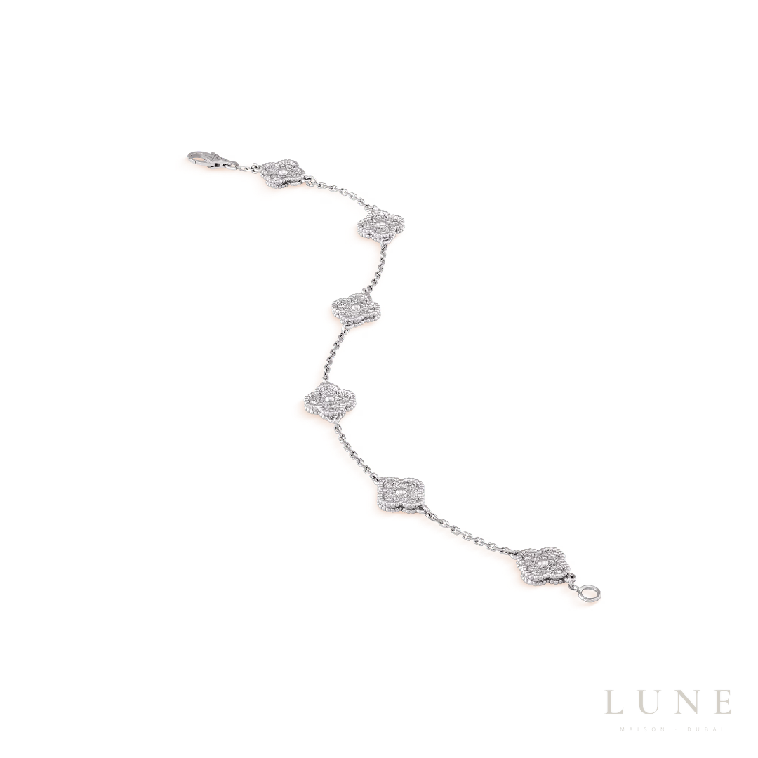 Van Cleef Rose Gold White Bracelet