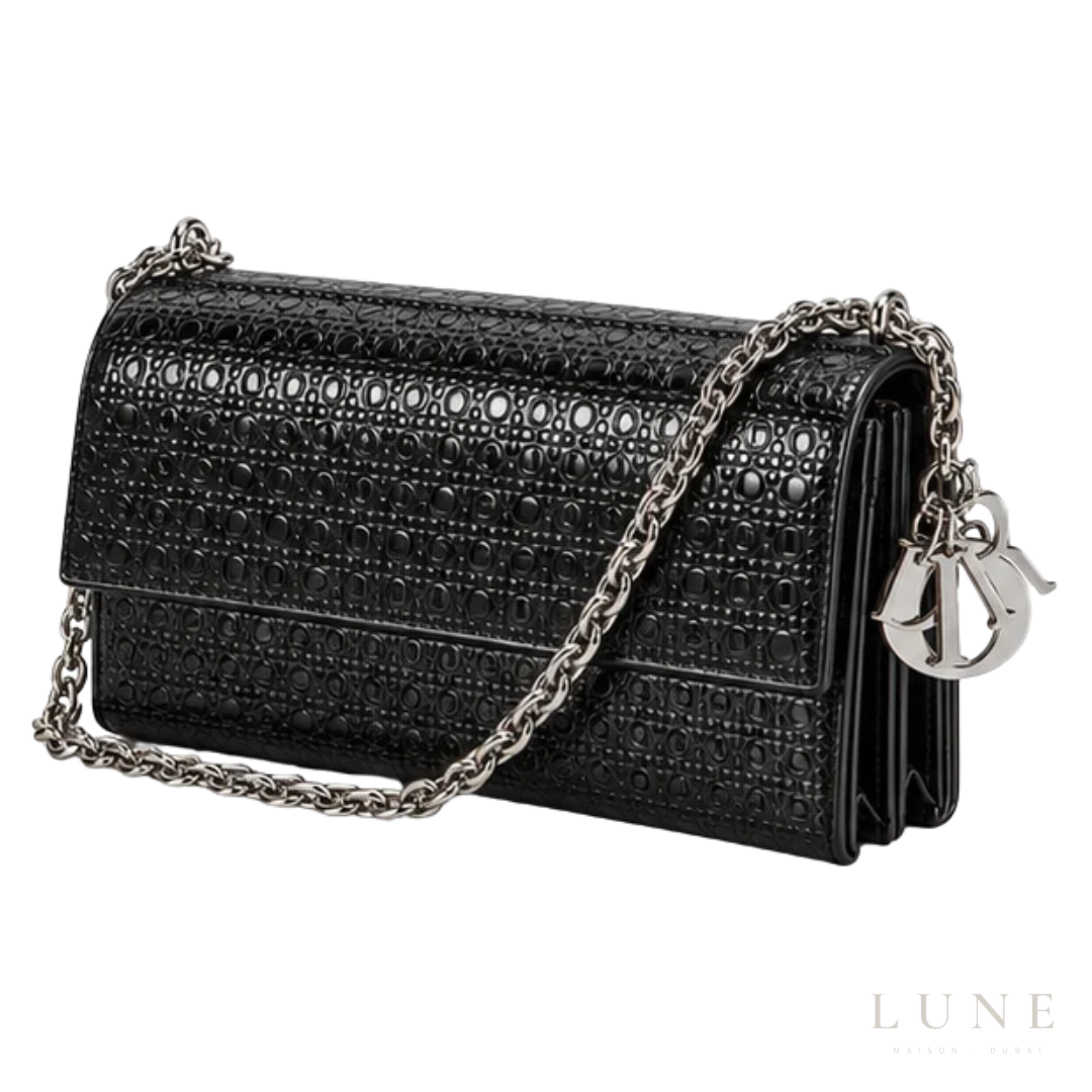 Dior Bag | Miss Dior Promenade Pouch – Black Cannage – Perforated Leather