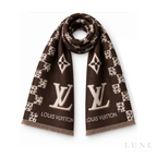 Louis Vuitton Checkered Leopard Scarf – Brown