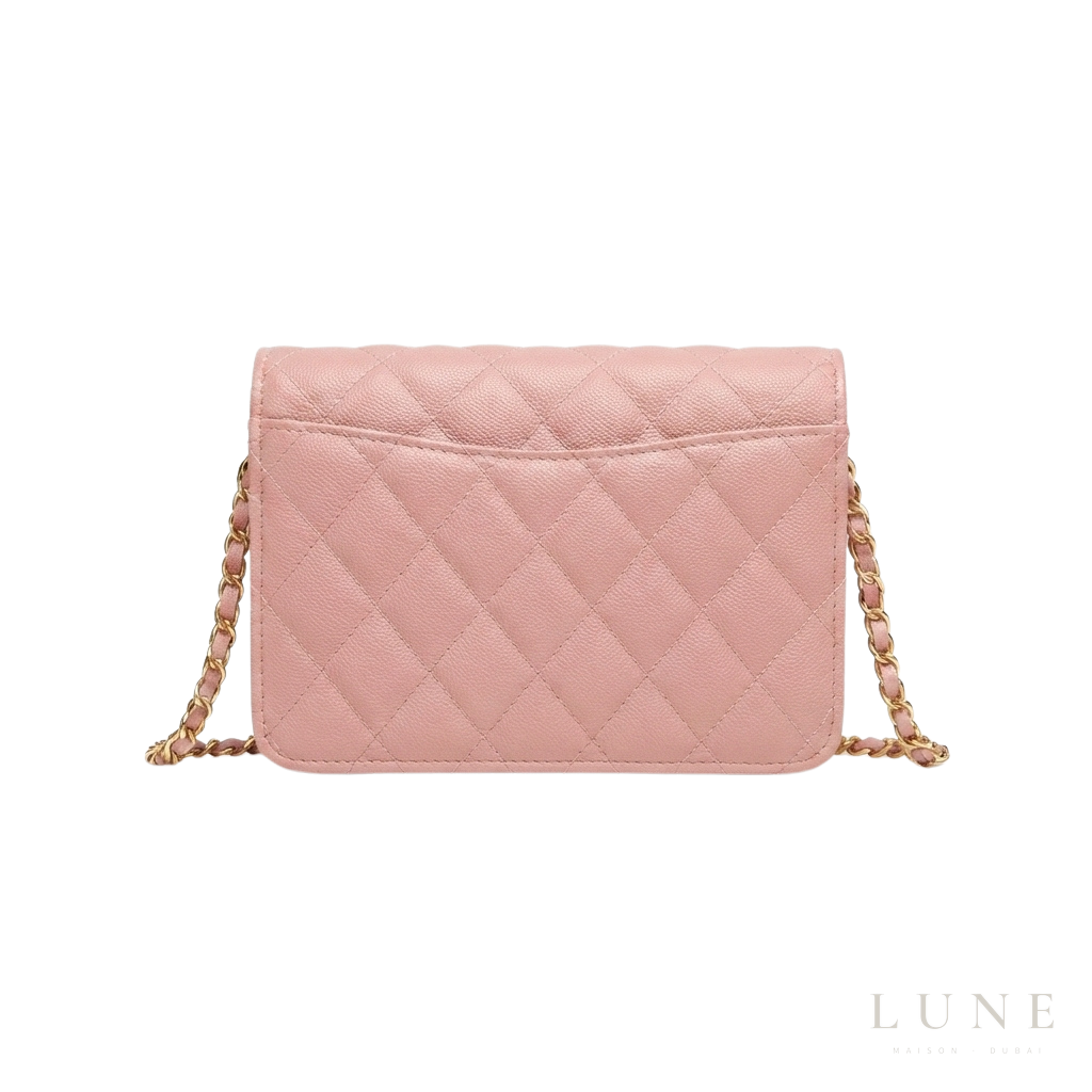 Chanel Wallet – Pink Quilted Caviar Leather - View 5