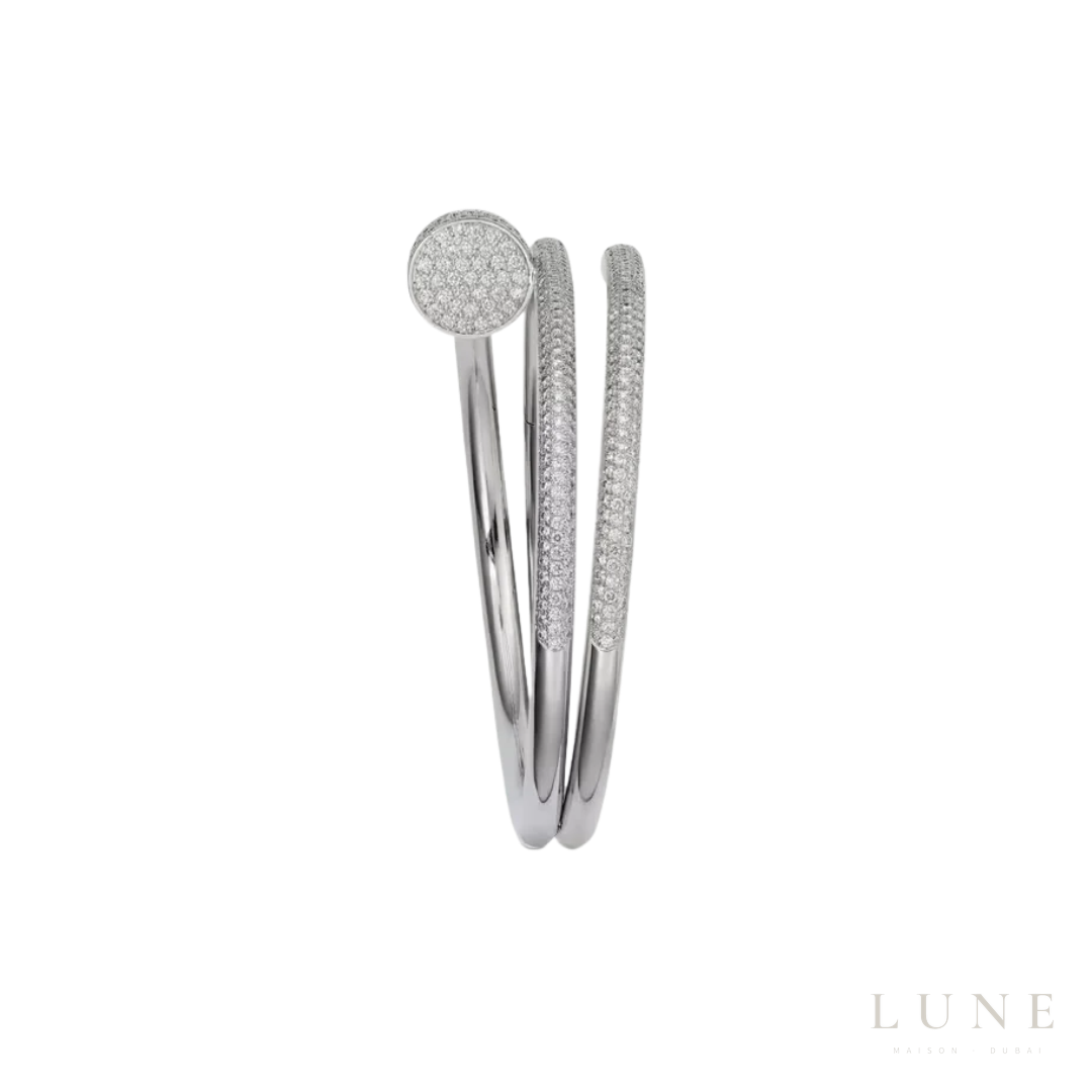 Cartier Juste un Clou Bracelet, Double, Half-Paved