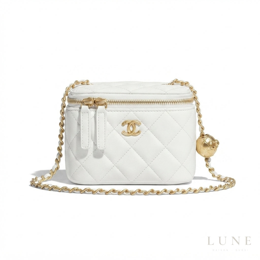 Chanel Mini Vanity Case – White & Gold-Tone - View 1