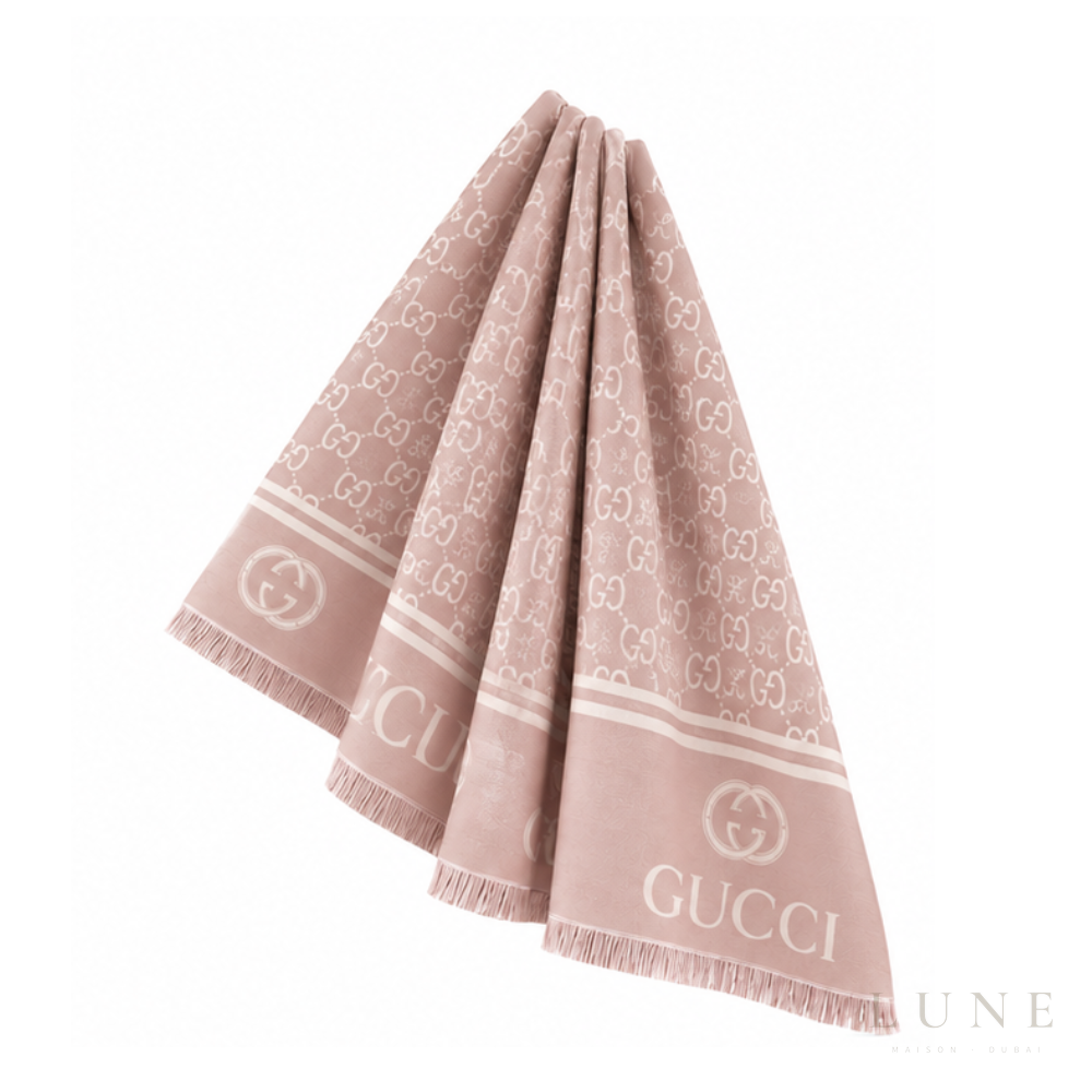 Gucci | Scarf GG Monogram Jacquard Dusty Pink - View 2
