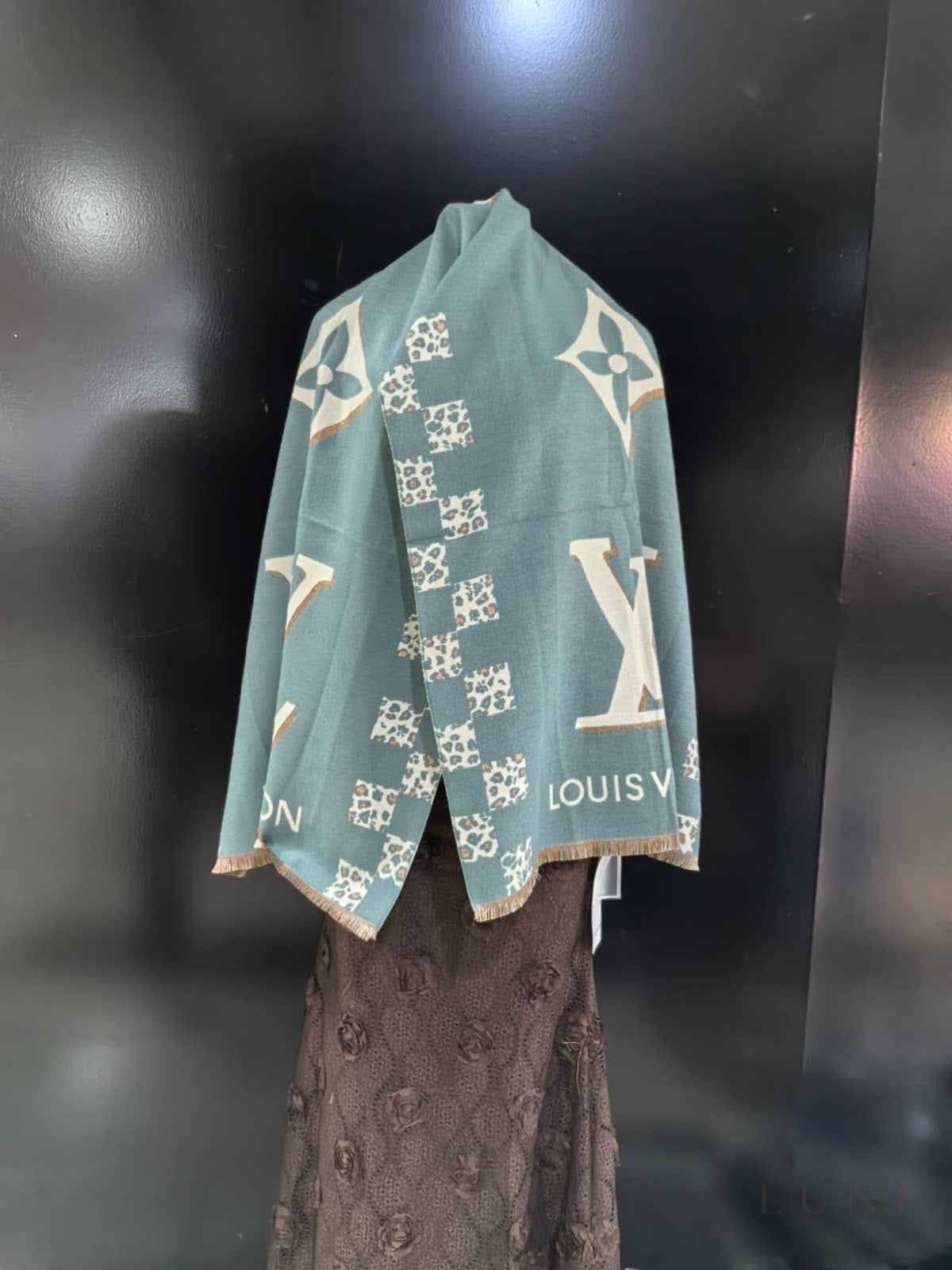 Louis Vuitton Check Teal Scarf – Green