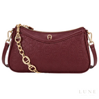 Aigner Bag | Delia Monogram Shoulder Bag – Burgundy – Wine