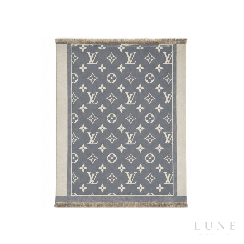 Louis Vuitton Monogram Denim Slate Scarf – Grey
