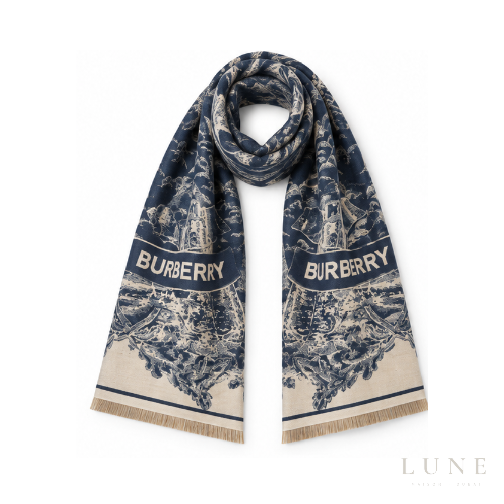 Burberry | Shawl Knight Cashmere Navy Blue - View 3