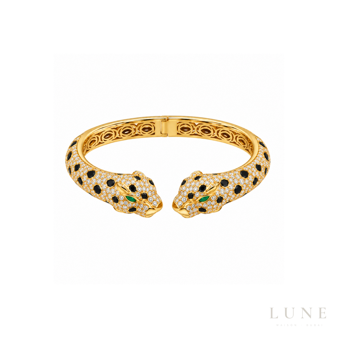 Cartier Panthere De Cartier Emerald Onyx Yellow Gold Set