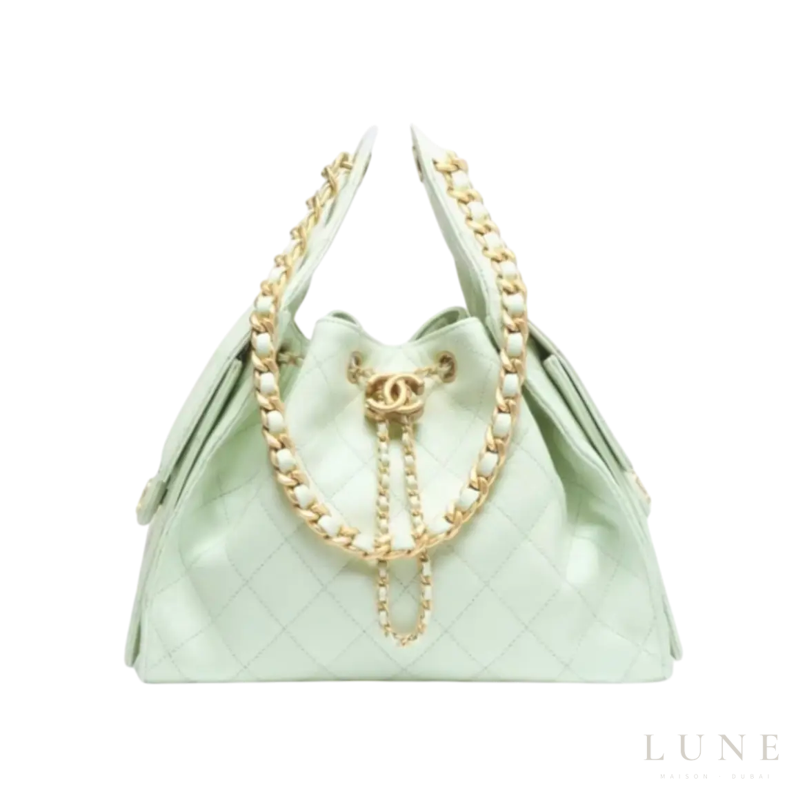 Chanel 25 Small Handbag – Light Green Gold - View 1