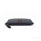 Gucci Pouch Leather Stripe Zip