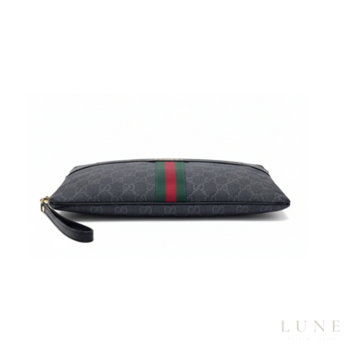 Gucci Pouch Leather Stripe Zip