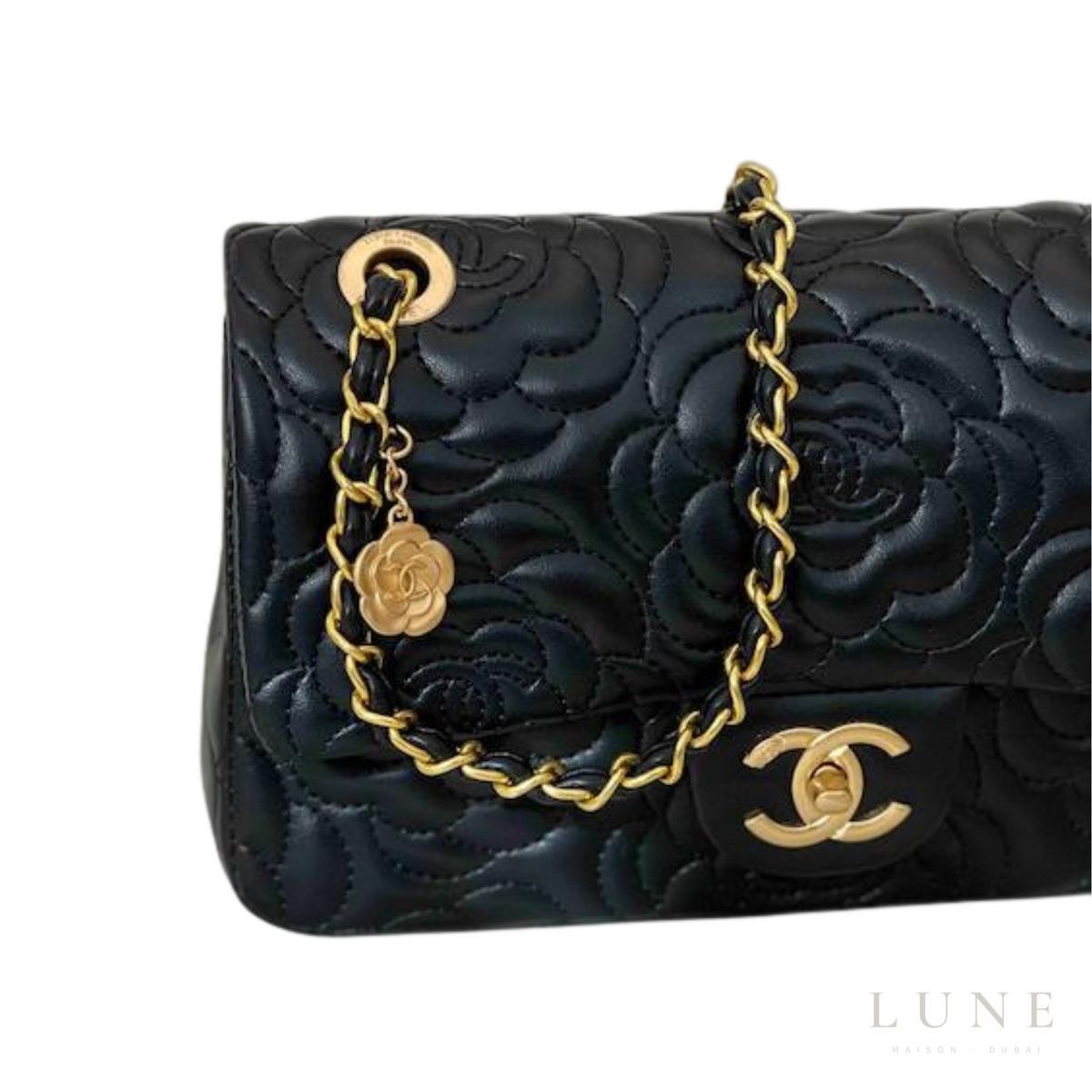 Chanel Camellia Flap Black