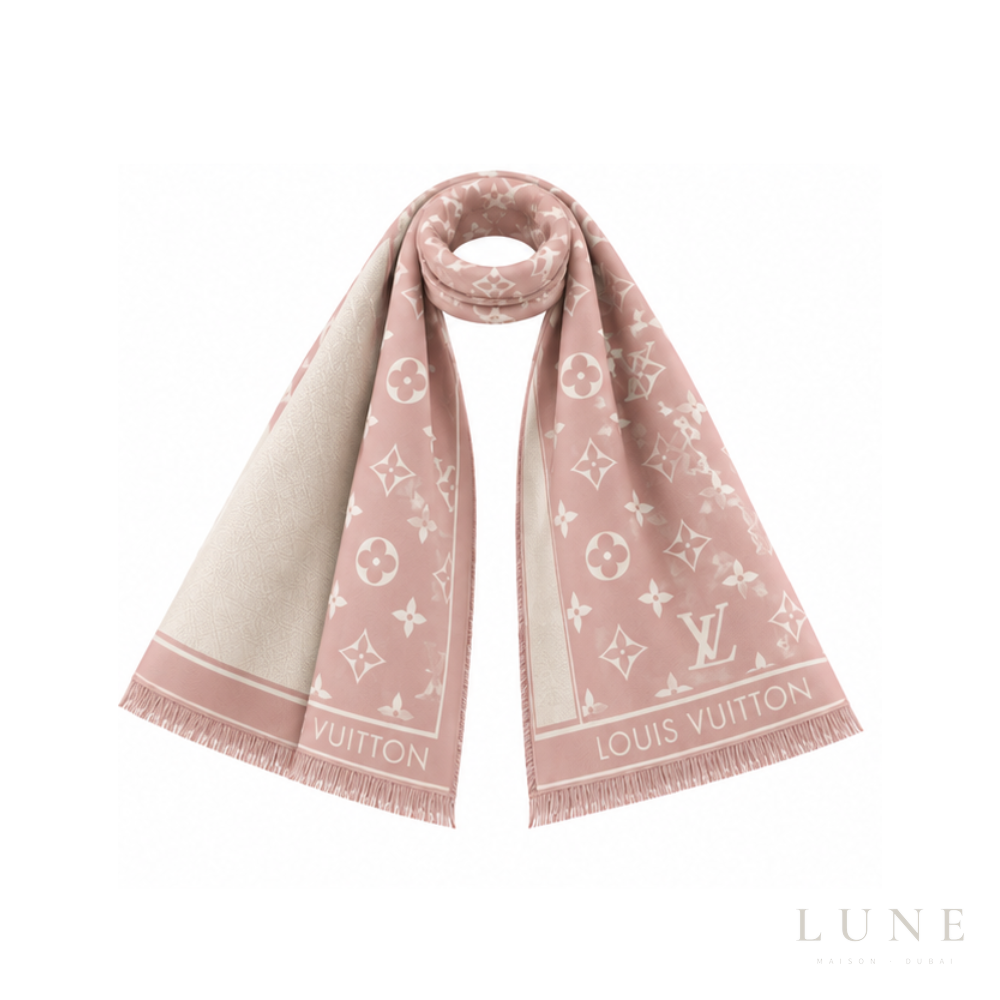 Louis Vuitton Monogram Classic Powder Scarf – Pink