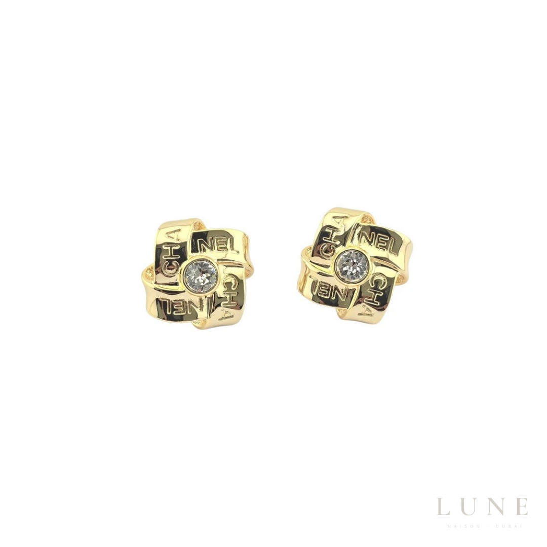 Chanel Gold Crystal Earrings