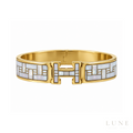 Hermès Enamel Quadrige Au Fil Narrow H Bracelet