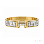 Hermès Enamel Quadrige Au Fil Narrow H Bracelet
