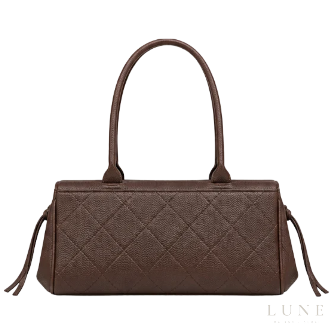 Chanel Bag | Urban Essentials Small Shopping Bag (East-West Baguette Tote) – Dark Brown (Espresso – Coffee)
