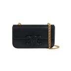 Celine Cuir Triomphe Chain Shoulder Black