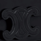 Celine Cuir Triomphe Chain Shoulder Black