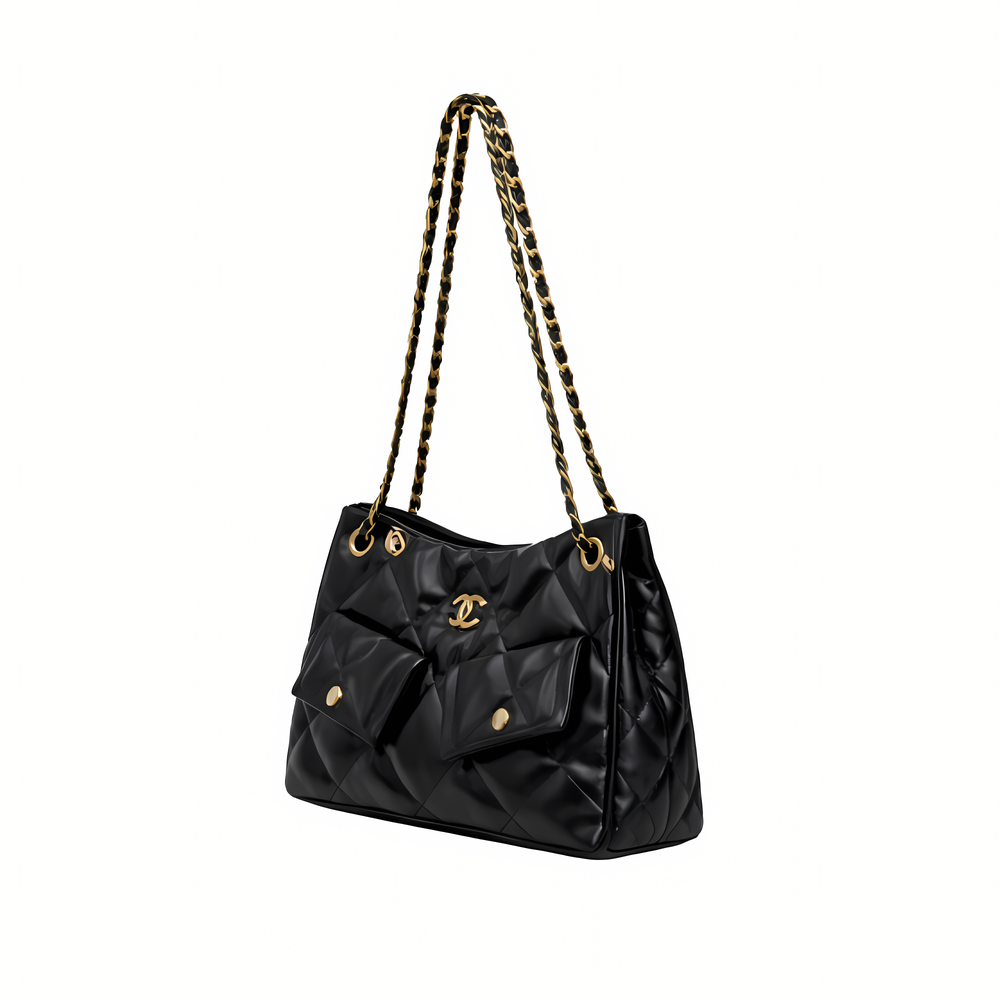 Chanel 25 Small Hobo Bag Suede Black