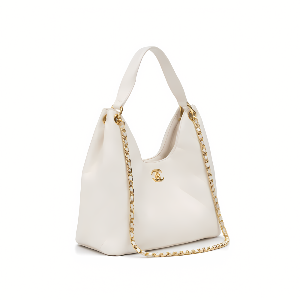 Chanel 25 Medium Hobo - Beige Caviar