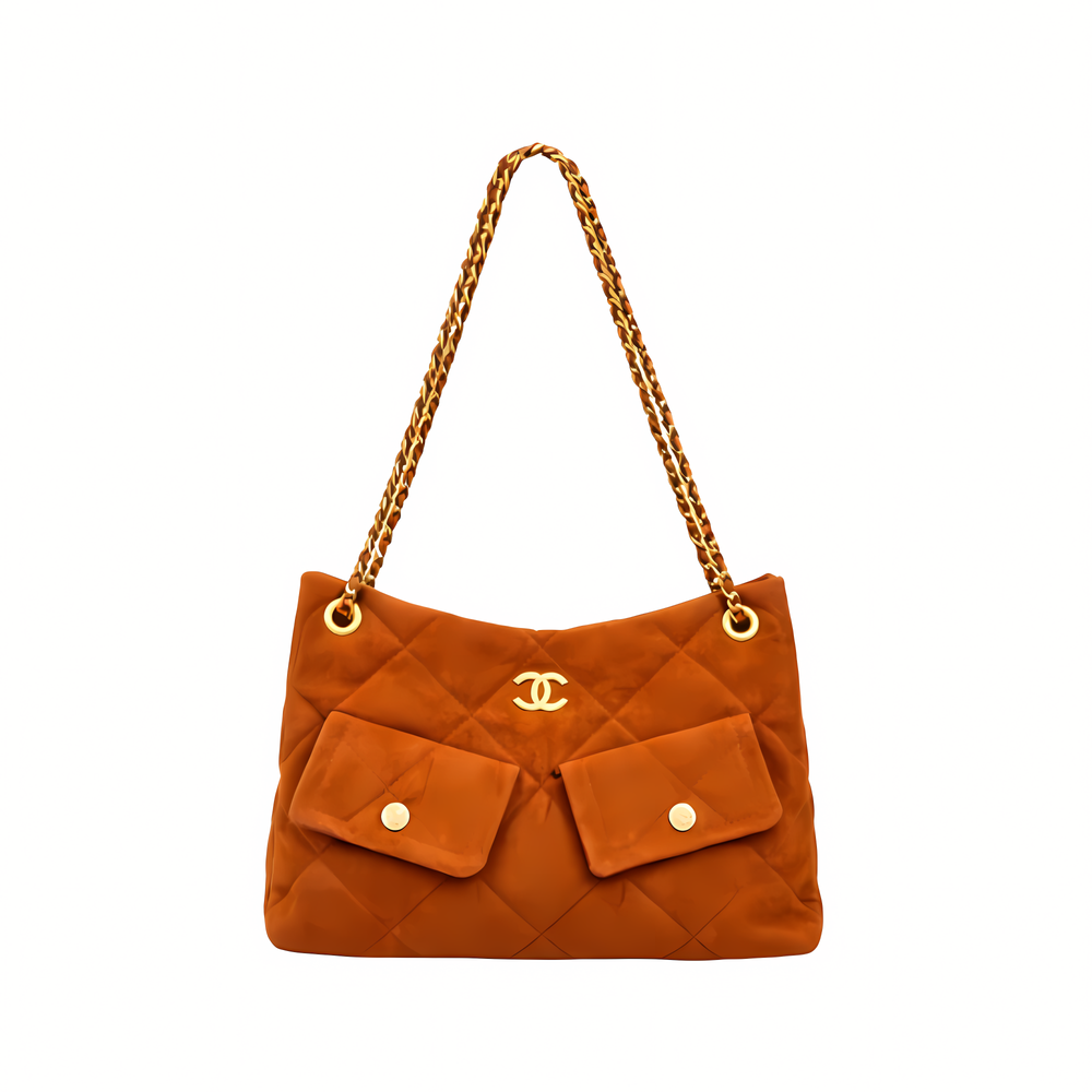 Chanel 25 Small Hobo Bag Suede Dark Brownn