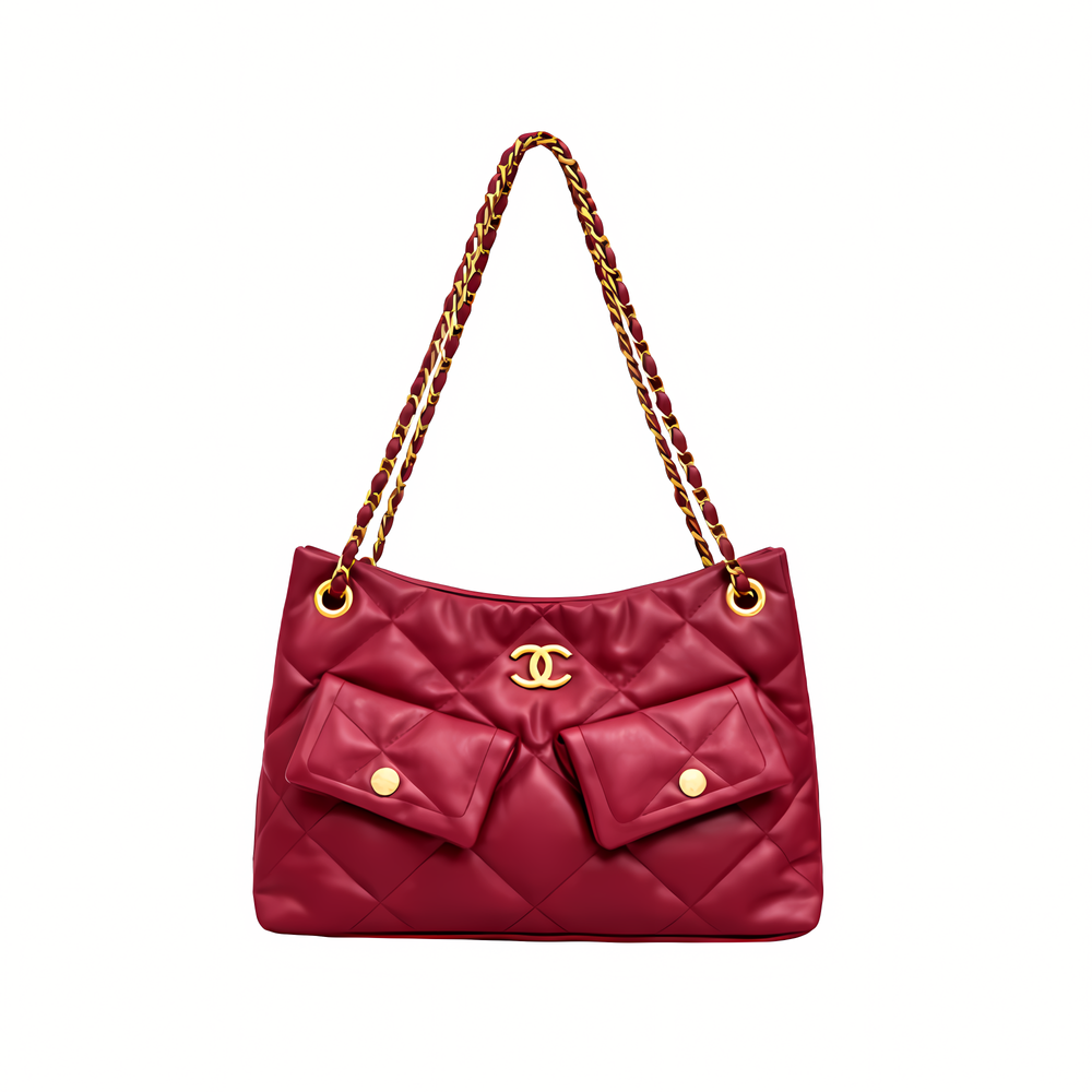 Chanel 25 Small Hobo Bag Suede Red