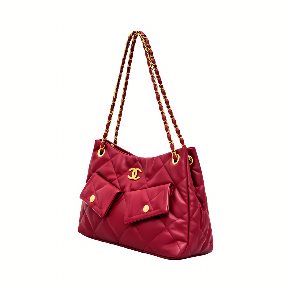 Chanel 25 Small Hobo Bag Suede Red