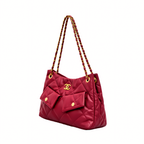 Chanel 25 Small Hobo Bag Suede Red