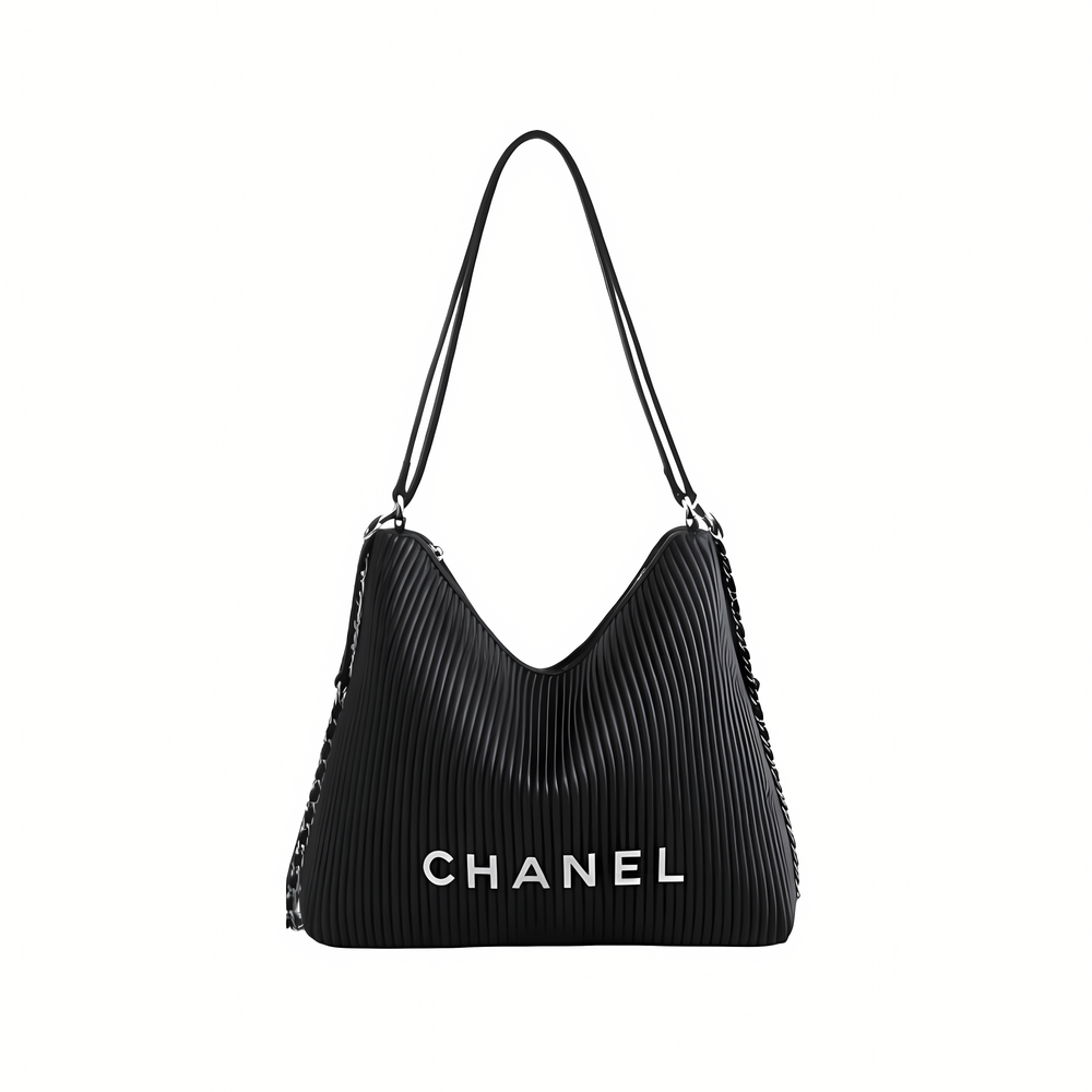 Chanel Maxi Hobo - Black Lambskin