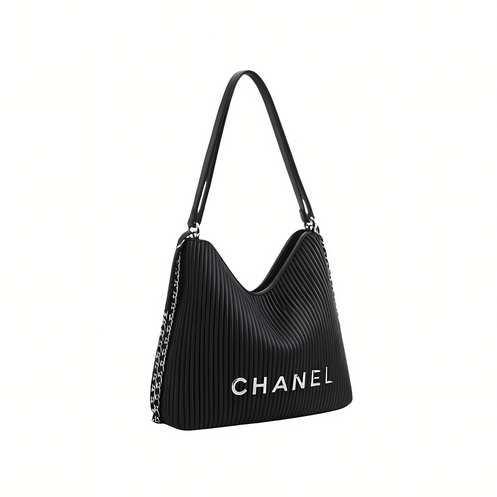 Chanel Maxi Hobo - Black Lambskin