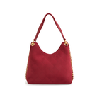 Chanel Medium Hobo Handbag Burgundy Suede