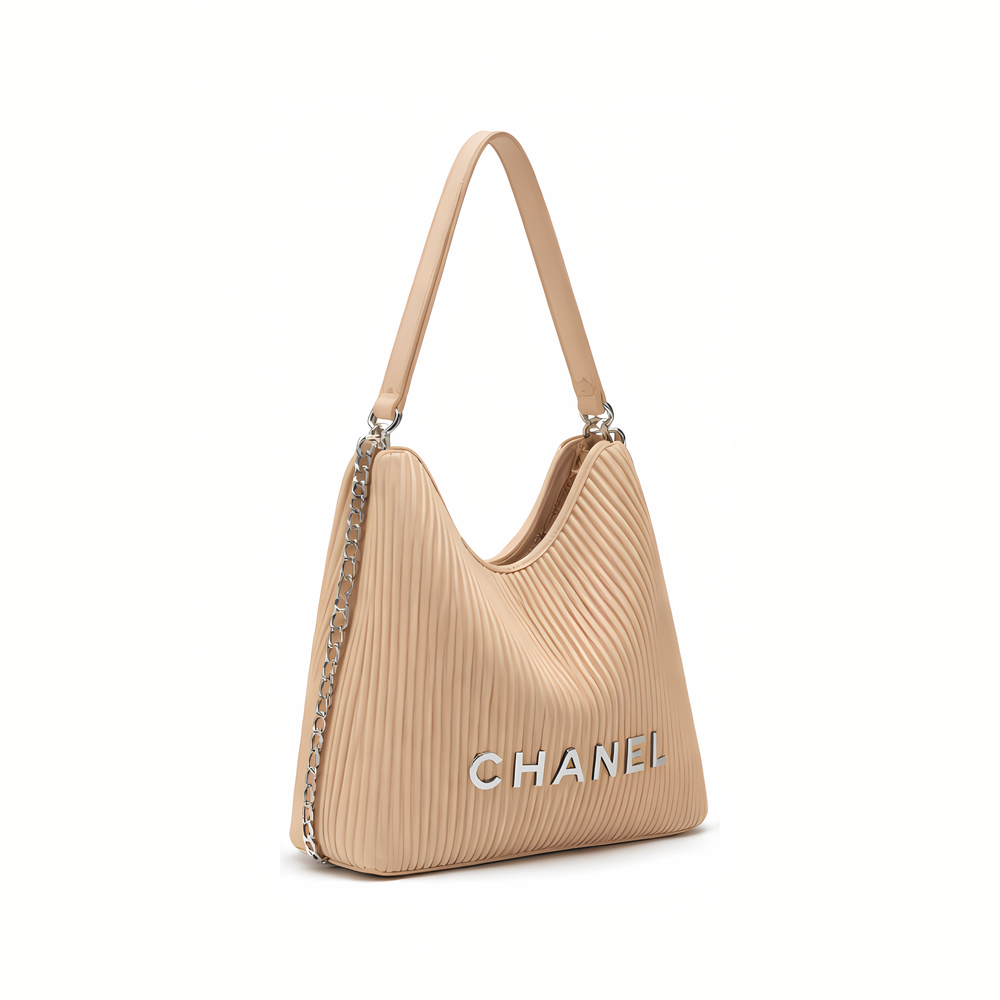 Chanel Maxi Hobo - Peach Lambskin