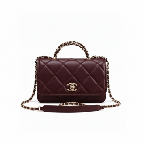 Chanel Mini Top Handle Shoulder Bag Leather