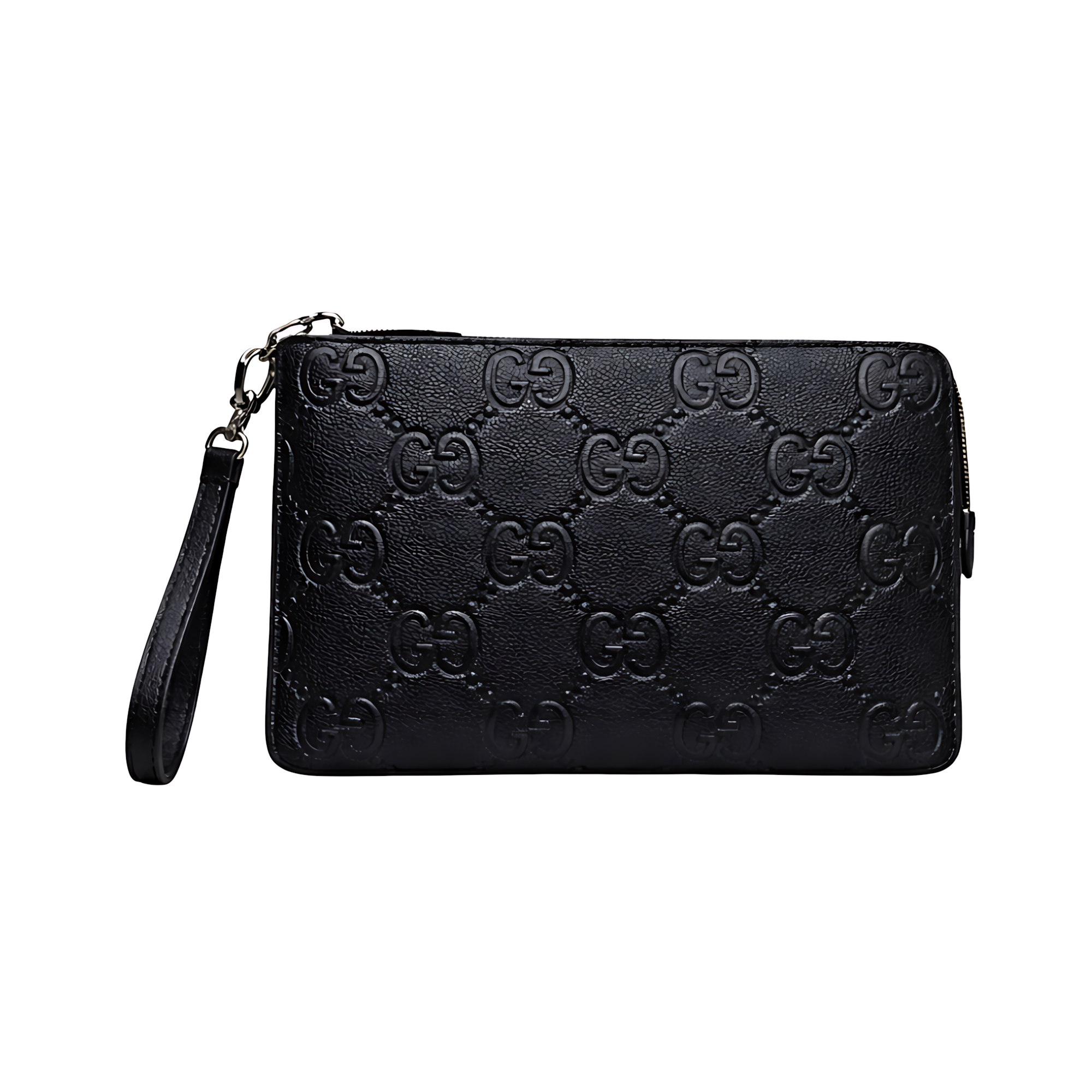 Gucci Black Leather Logo Canvas