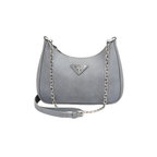 Prada Re-Nylon Shoulder Bag Mercury Gray