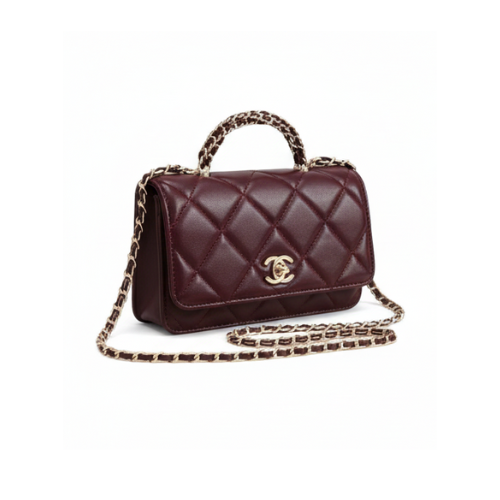 Chanel Mini Top Handle Shoulder Bag Leather