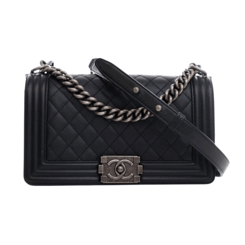 Chanel Boy Bag - Black Caviar Leather